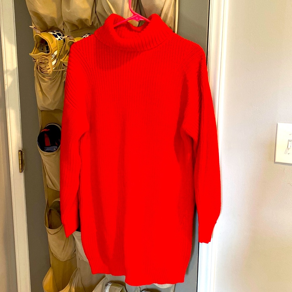 Red sweater dress